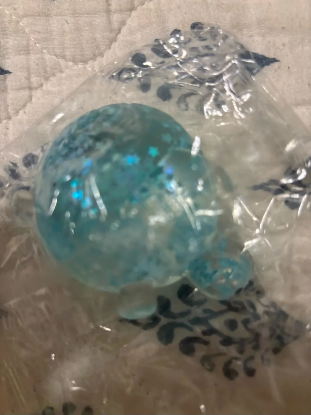 Unbranded Blue Glitter Turtle squishy toy